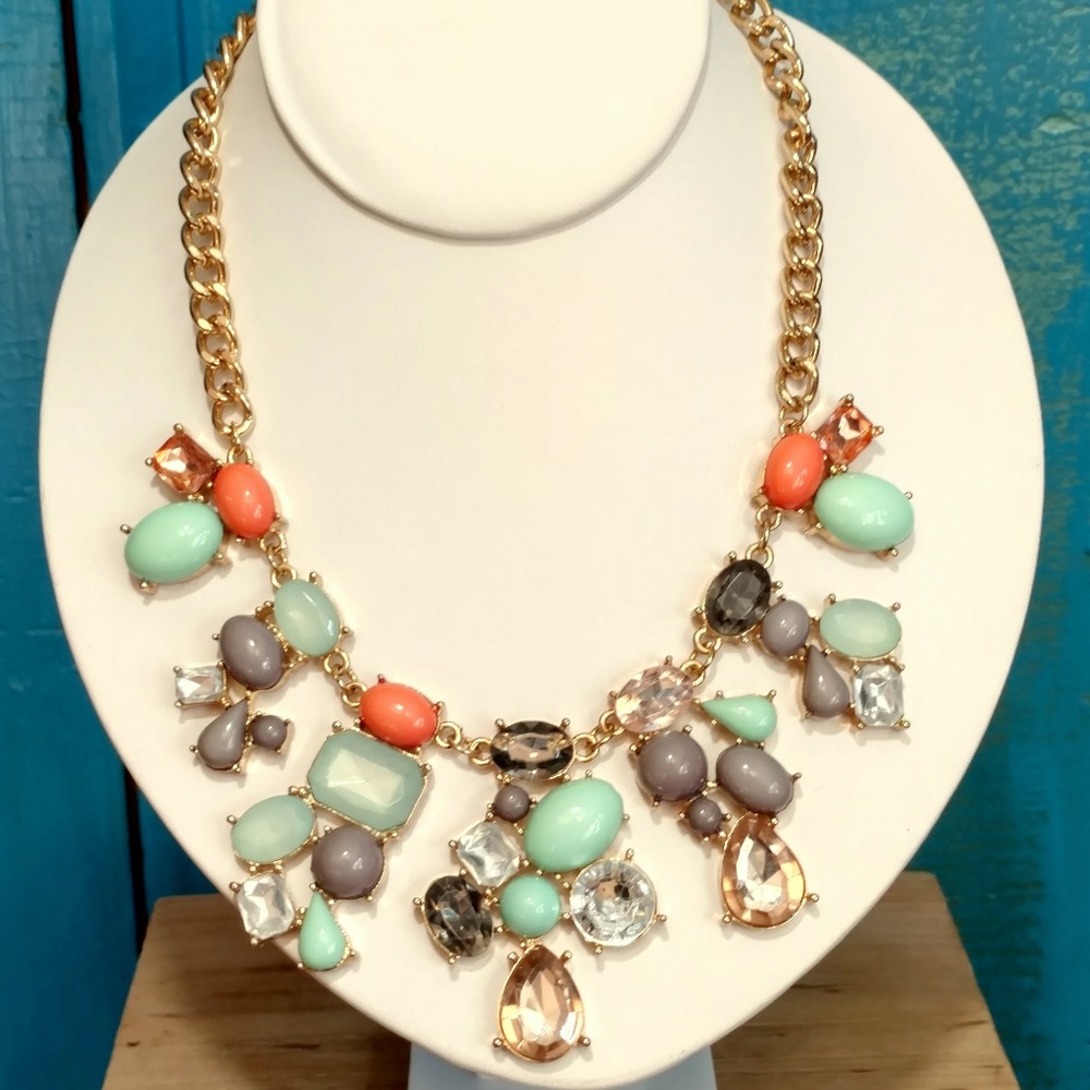 Multi Bead Statement Necklace - image 1